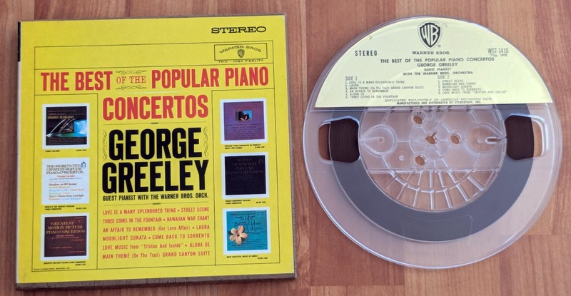 George Greeley: The Best of the Popular Piano Concertos reel to reel 7 1/2 ips