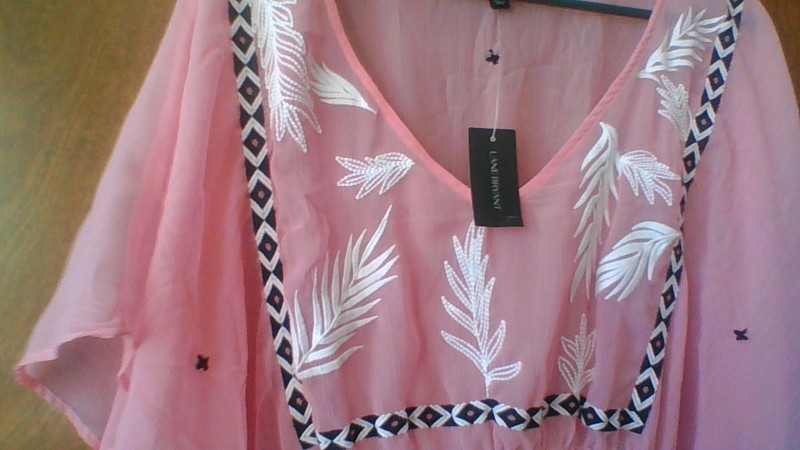 Lane Bryant NWT Embroidered Sheer Top 22/24 Tunic Beach/Swim Cover Flutter Slv