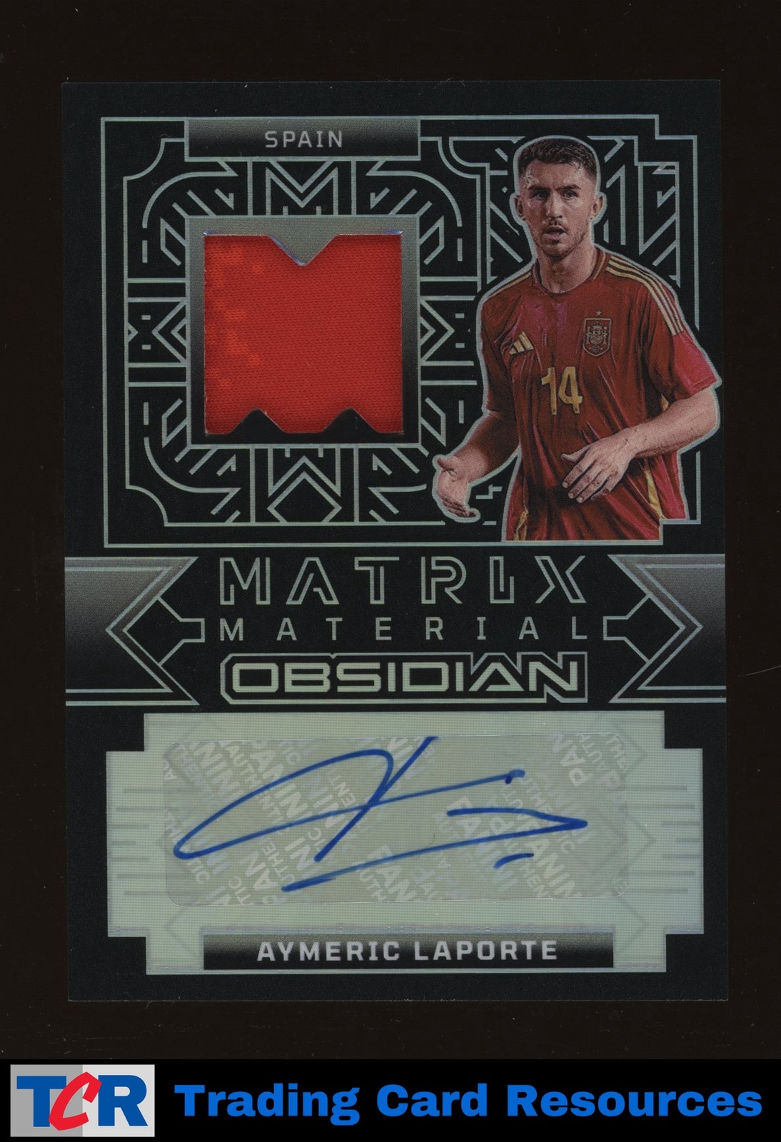 2024-25 Panini Obsidian #MA-AYL Aymeric Laporte Matrix Material Autograph #/199