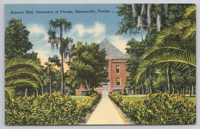 Science Hall University of Florida Gainesville FL 1940s Linen Postcard