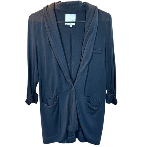 Joie Womens Black Shawl Collar Jersey Knit Blazer Jacket Size XS Single Button