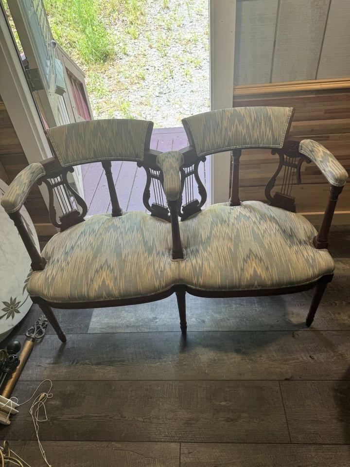 62247 RARO Antiguo Victoriano Sofá Sofá Silla Foto 3 de 4