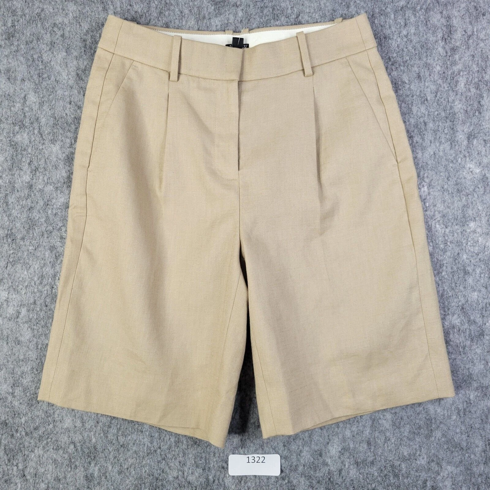 J Crew Heritage Chino Shorts Linen Old Money Gold Button Size 0 Beige Preppy