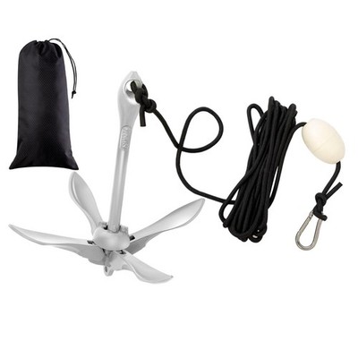 1 Pack Kayak Anchor Kit Folding Grapnel Boat Anchor Kit Kayak Fishing for Sma...