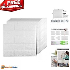 Pannelli di Carta da Parati 3D Peel and Stick Finto Mattone - 14,5 Mq, Design Bianco Moderno