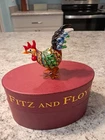 Fitz and Floyd Glass Menagerie Figurine " Rooster " Mini figurine Hand Blown Art