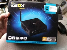 NEW Zotac ZBOX CI322 Nano Plus Mini PC 4GB 64GB ssd Celeron J1900 #2247