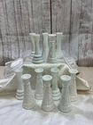Vintage Anchor Hocking “Stars And Bars” Milk Glass Bud Vase 6" White