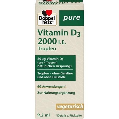 DOPPELHERZ Vitamin D3 2000 I.E. pure Tropfen 9.2 ml PZN 16753262