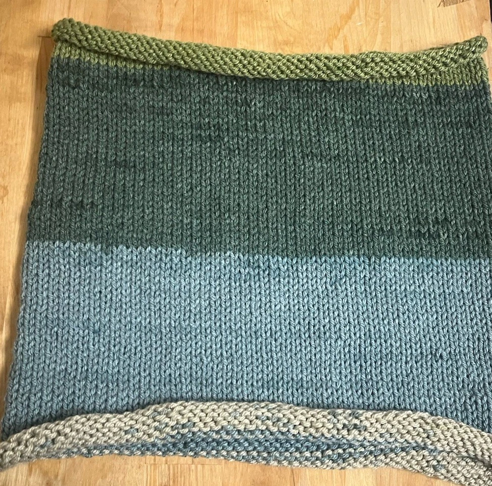 Multicolored Cowl Neck Warmer 12” x 26” Acrylic