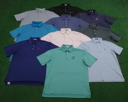 Lot of 10 Peter Millar Summer Comfort S/S Polo Golf Shirts Men’s Size Large