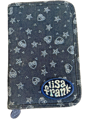 RARE VTG Y2K Lisa Frank Denim Rhinestone Planner 100% COMPLETE