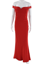Alexander McQueen Womens Mermaid Red Long Dress Hook Eye Size 44