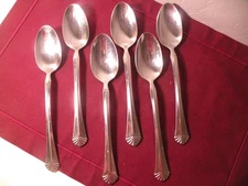 Set Of 6 Oneida Julianna Place Oval Soup Spoons Stainless Steel Flatware 8"