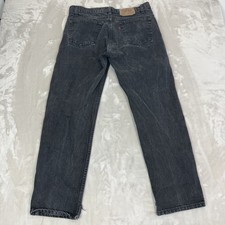 VTG Levis 505 Jeans Mens 36x30 Black Faded Denim Straight Leg Grunge USA Made