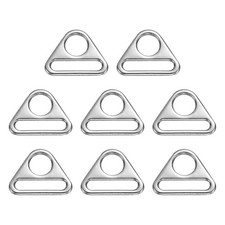8Pcs 1 Inch Triangle Buckles Adjuster Triangle D Rings Strap Silver