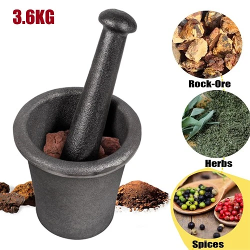 Cast Iron Mortar Pestle Rock Ore Crusher Large Size Pulverizer Assay Gold Mining