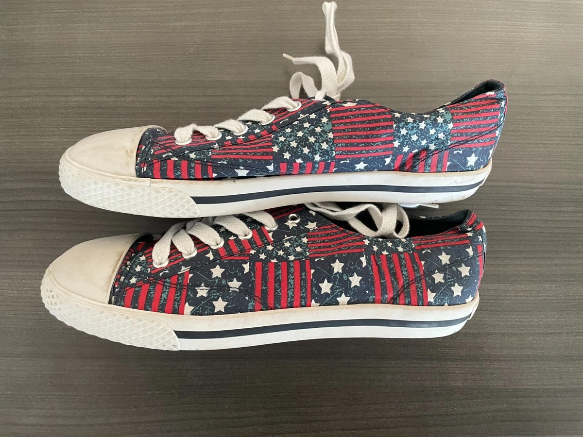 AIRWALK Classic Retro Style Flag Canvas Low Top Sneaker Stars