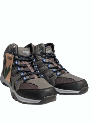 Khombu Seneca Men's Mid Ankle Gray Black Grip Sole Hiking