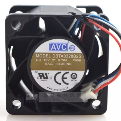 AVC DBTA0328B2S 3828 DC12V 0.76A 4CM 4-Pin Dual Ball Cooling Fan