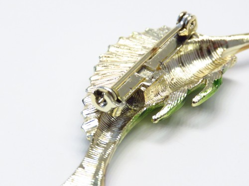 Spilla vintage smalto strass pesce marlin pesce spada nautica mare stravagante - Foto 6 di 8