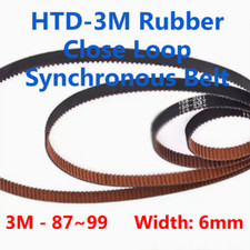 Width of 6mm 3.0M-87 999 HTD-3.0M Rubber Close Loop Synchronous Belt