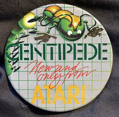 1983 Atari Centipede Pinback Button Arcade Promo Free Shipping M1