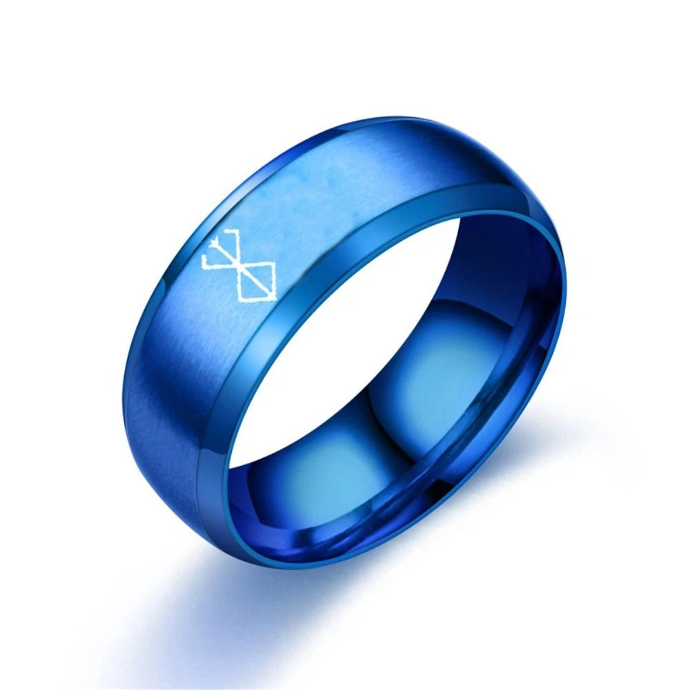 Blue cheap titanium rings