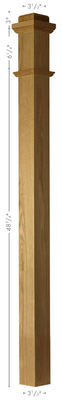 4075S Solid  Poplar Plain Box Newel Post