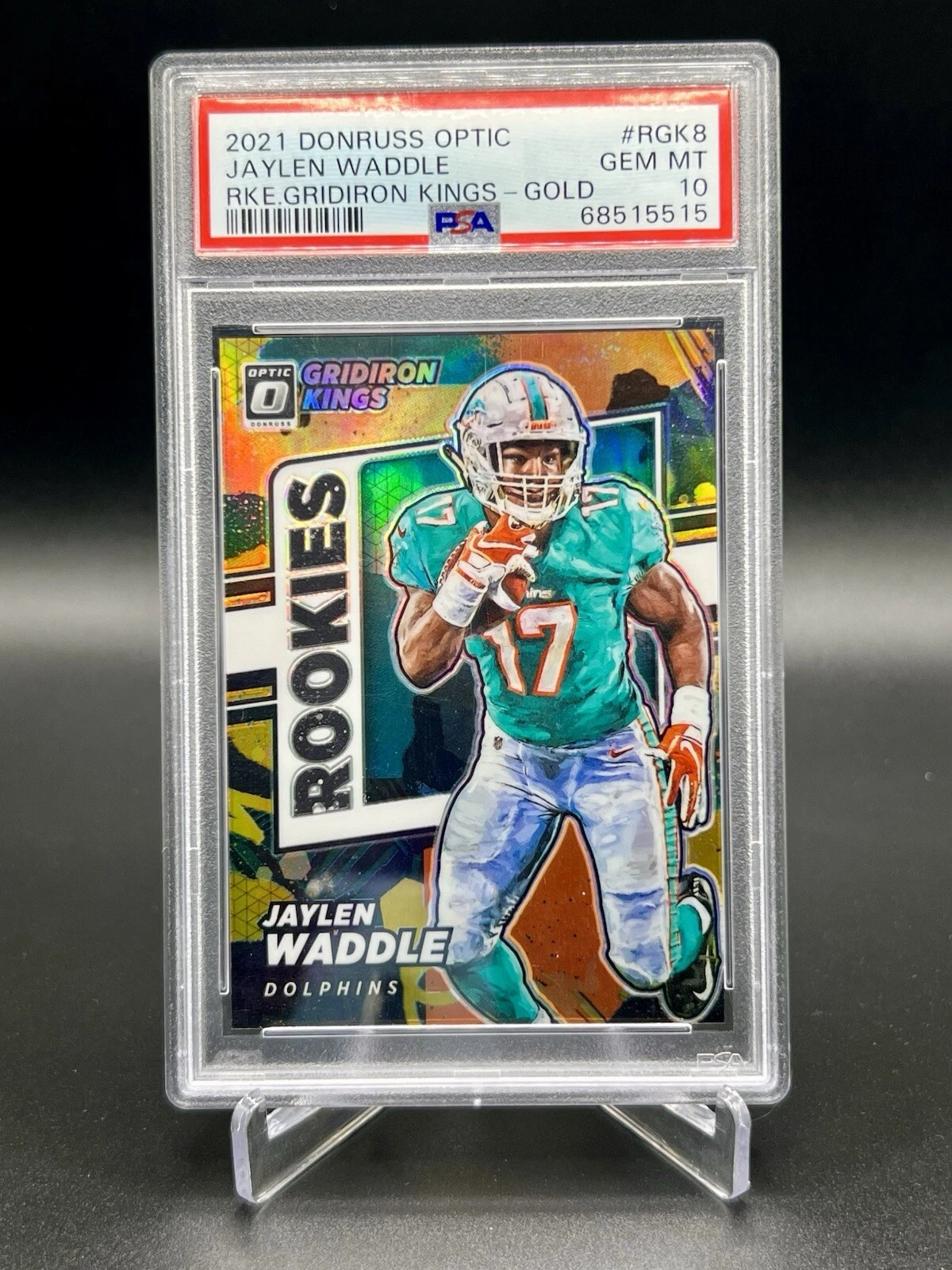 Jaylen Waddle Panini Donruss Optic Rookie Gridiron Kings #RGK8 Gold