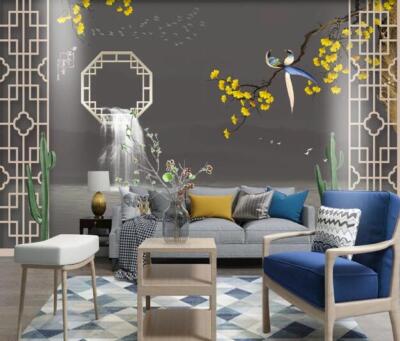 3D Flower Branch ZHUA7684 Wallpaper Wall Murals Removable Self-adhesive Amy