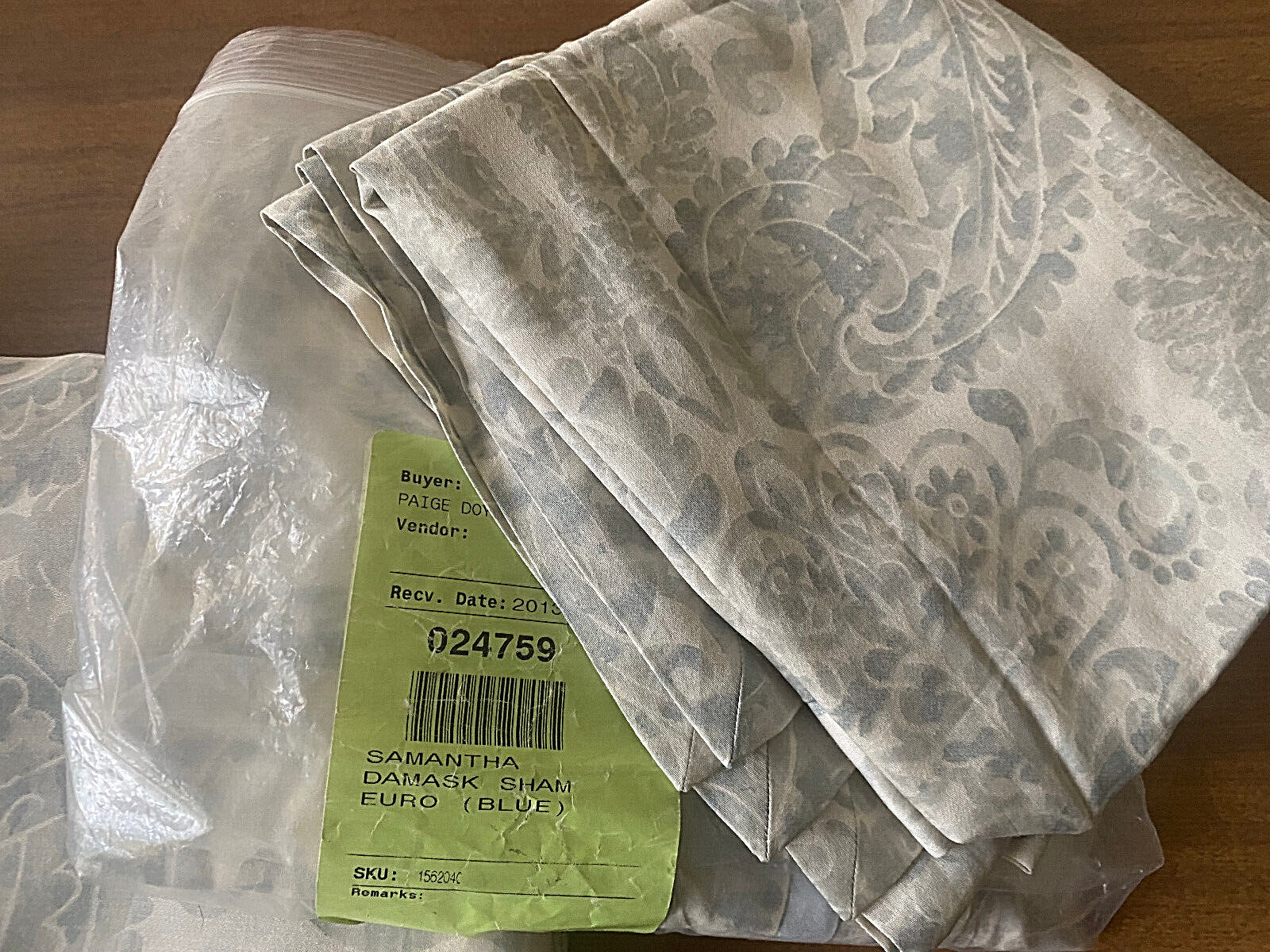 5/Pc Pottery Barn SAMANTHA DAMASK F/Q Duvet 2 Std + 2 Euro Shams