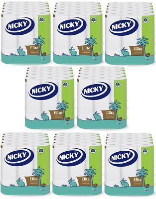 Nicky Elite Coconut Fresh 3-lagig weich gesteppt 168 Blatt 45 Toilettenpapierrollen Pack