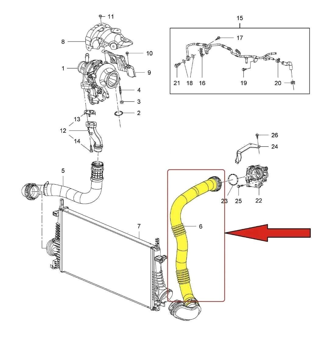 Charge Air Pipe for Vauxhall Insignia A Hatchback 1.6 CDTI 13419441 eBay