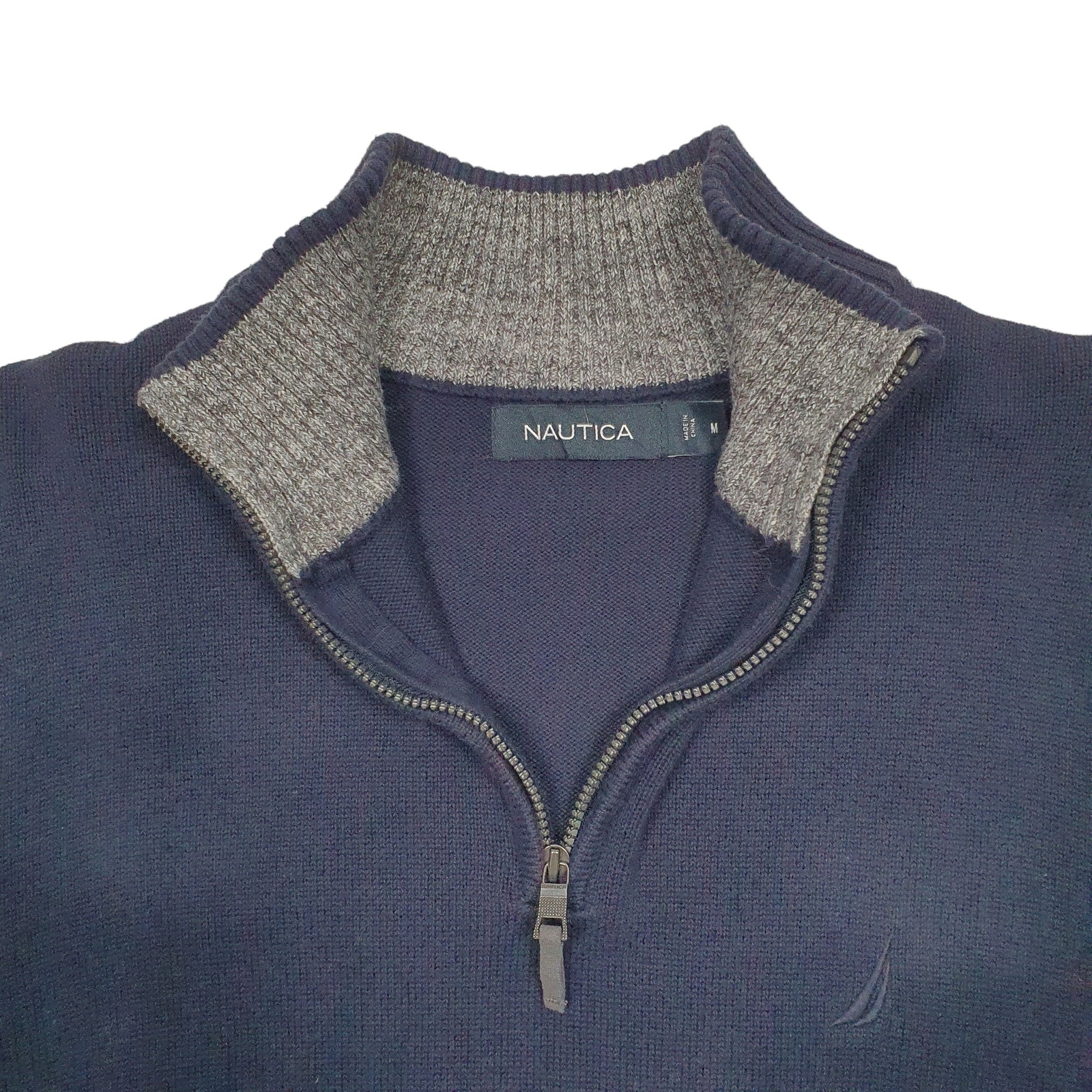 NAUTICA 1/4 Quarter Zip Knit Jumper Sweatshirt Womens M image 2