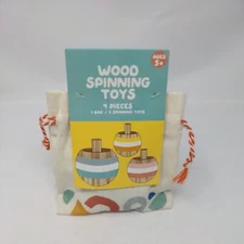 New Wood Spinning Toys Table Top Toys, 1 bag/3 spinning toys=4pcs set