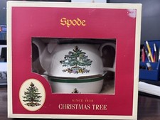 Spode Christmas Tree Cheer Tea For One 3-pc Stacking Tea Pot Cup Set Never Used