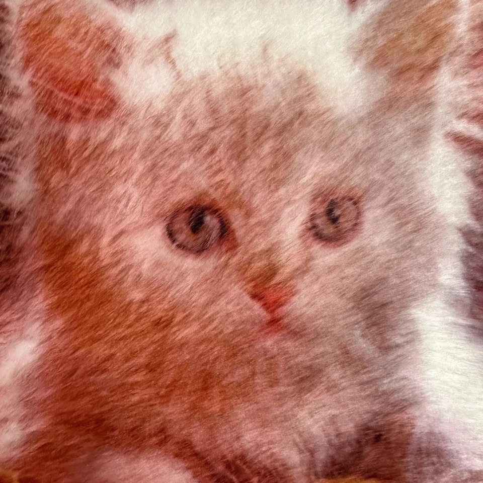 Alfombra peluda difusa de colección años 60 70 alfombra impresa gatitos gatos perro alfombra de baño maximalista Foto 3 de 4