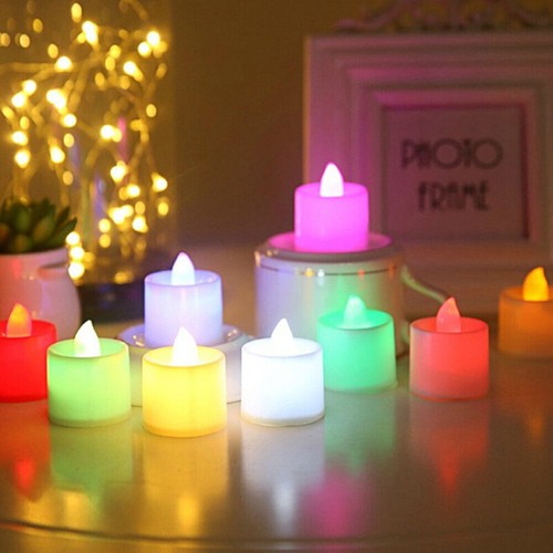 1x 12x bunte elektrische LED-Kerze, flackerfreie, romantische Lampe für Party RM - Bild 5 von 16