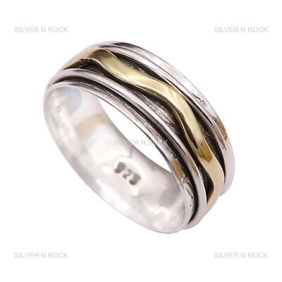 Artisan 925 Solid Sterling Silver Jewelry Spinner Ring Size