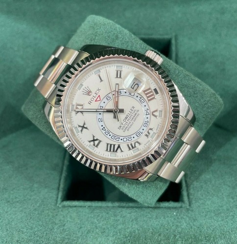 Rolex Sky-Dweller 326939 Perpetual 18K White Gold White Roman Dial Watch B/PAPER
