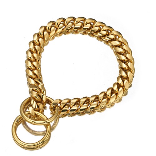 Gold Dog Chain Collars Metal Cuban Chain Slip Collar for Large, Medium Small Dog eBay
