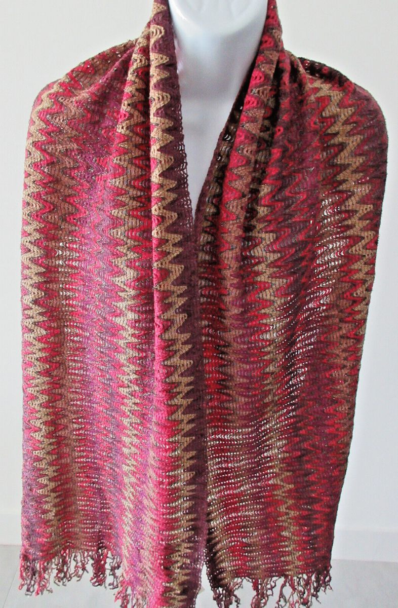 Missoni Luxrex Zig Zag shawl/wrap/Scarf- Italy - Orange label 76