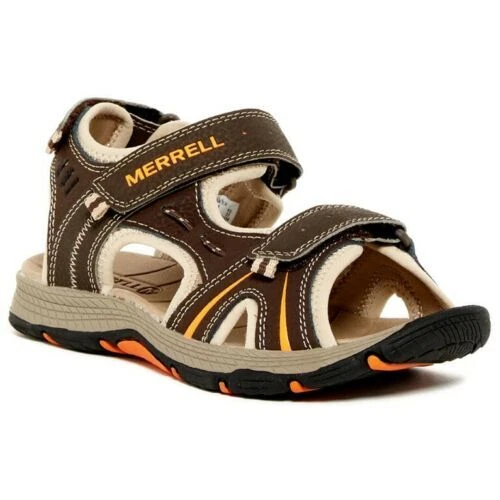 PUMA NUOVI sandali Merrell Panther bambino MC55667 ragazzo taglia 4M marrone