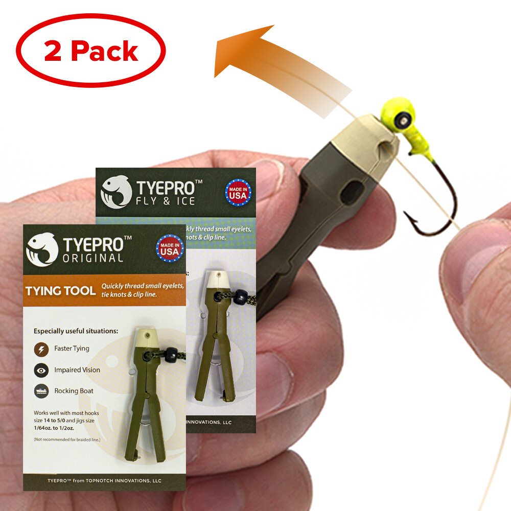 TYEPRO Original + Fly & Ice Fishing Knot Tying Tools (Pack of 2
