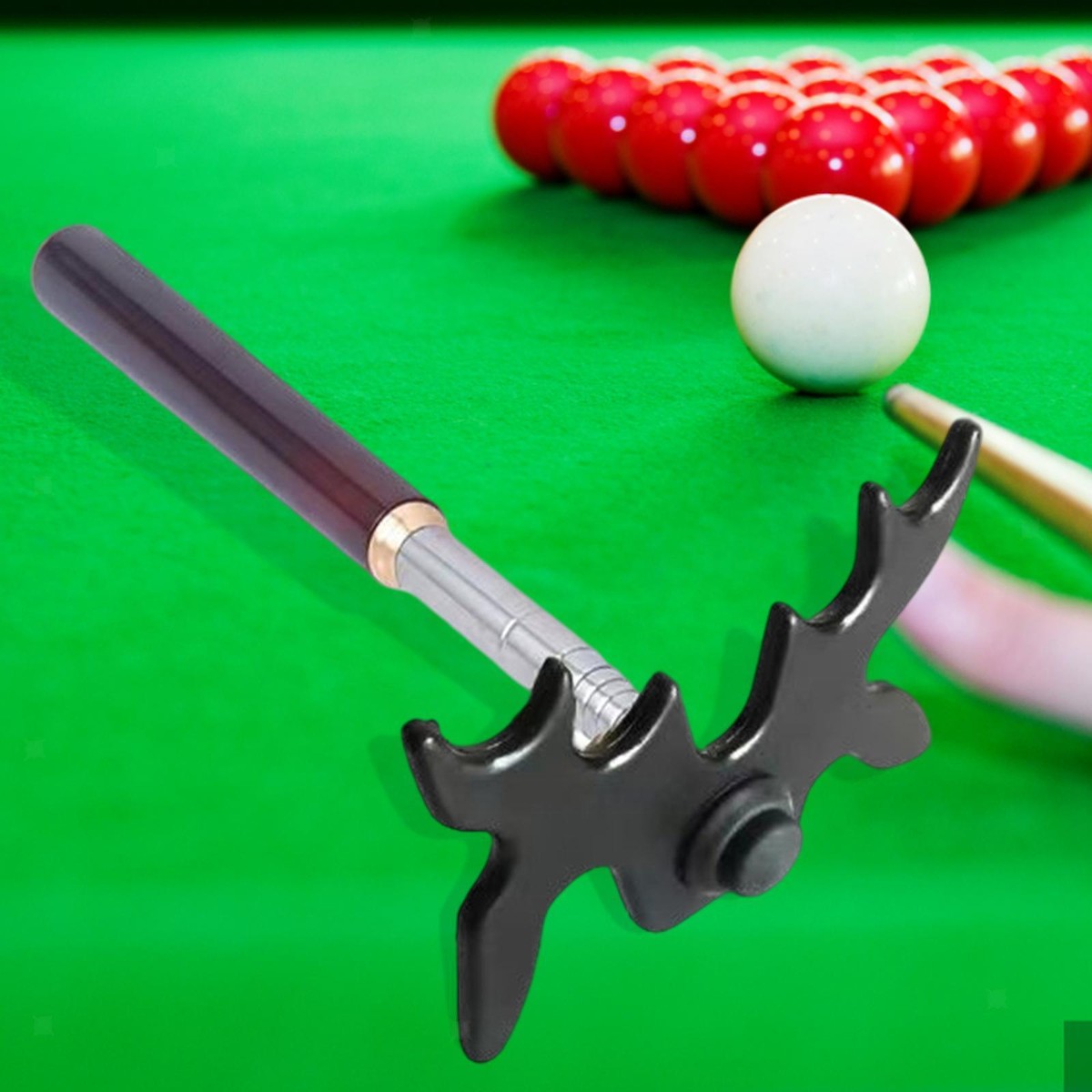 Green Bell 3-in-1 Billiard Bridge Head Set - Screw-On Metal Pool Cue ...