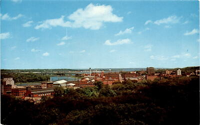 Skyline, Moline, Illinois, John Deere, Arsenal Bridge, Suspension Postcard