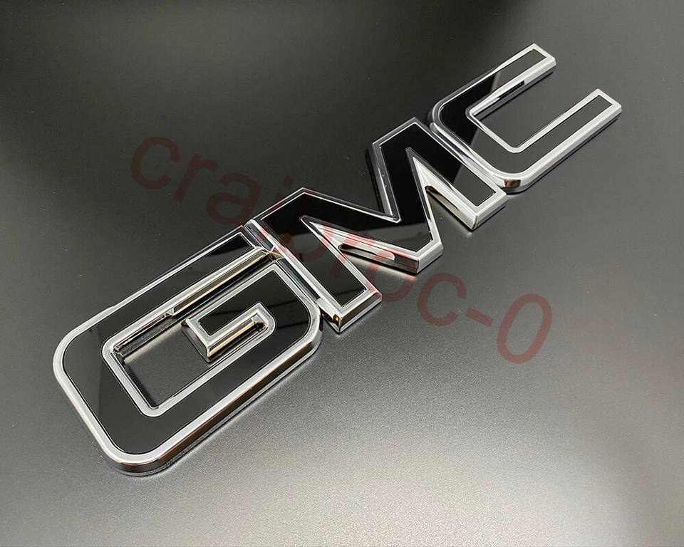 Insignia emblema trasero cromado negro GMC Canyon Sierra 1500 2500HD 3500HD Foto 3 de 3