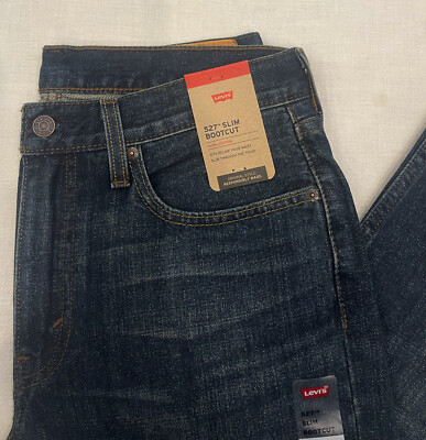 New Levis 527 Slim Bootcut Mens Jeans 34X34 #4257 Dark Blue W34L34