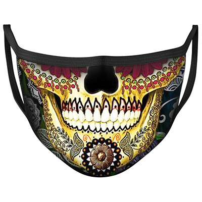 SUGAR SKULL Gesichtsmaske waschbar wiederverwendbar Sugar Doll Mexican Skull Geschenk Maske 